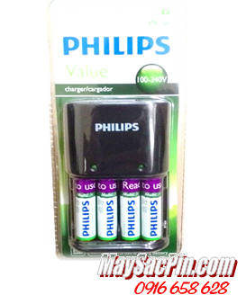 Philips SCB1490NB, Máy sạc pin Philips SCB1490NB kèm sẳn 4 pin sạc Philip AA2000mAh 
